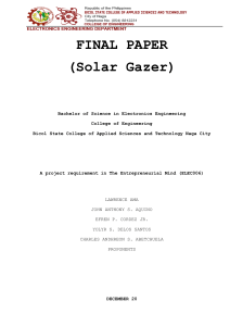 Solar Gazer Final Paper: Electronics Engineering Project