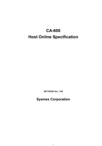 CA-600 Host Online Specification v.1.00