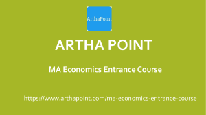 MA Economics Entrance Course