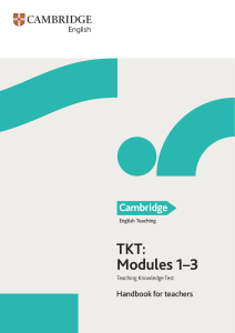 TKT 1-3 handbook for teachers