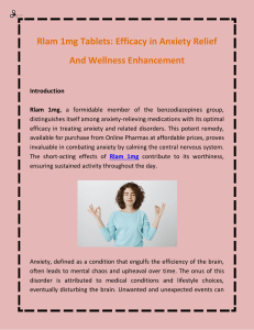 Rlam 1mg Tablets Efficacy in Anxiety Relief