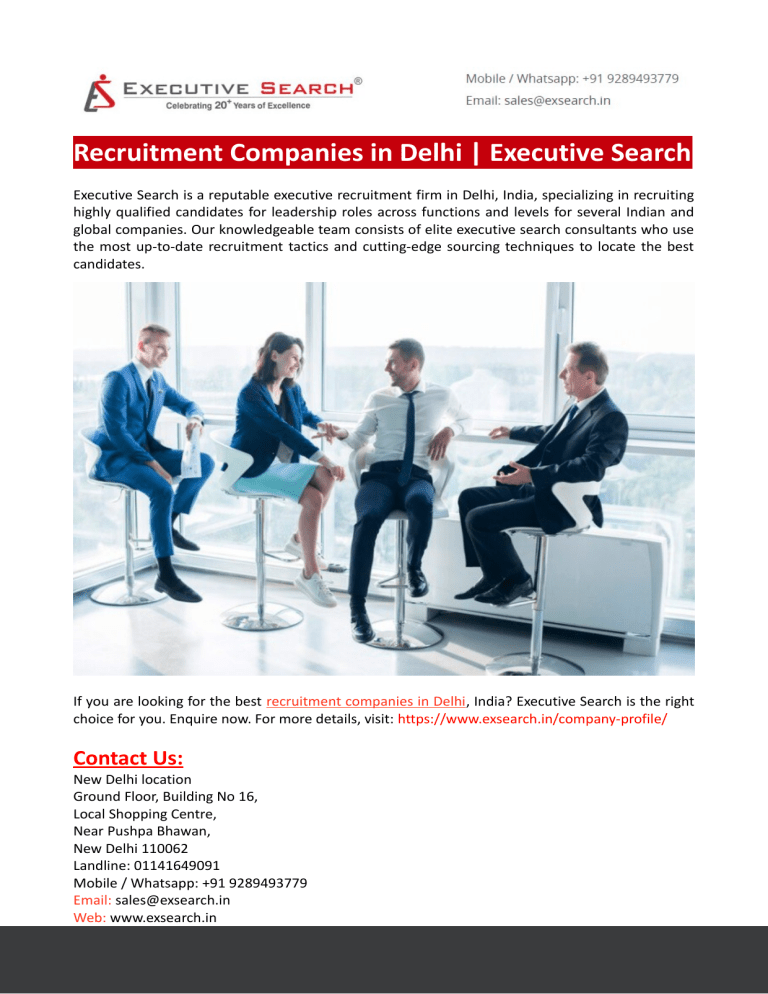 Recruitment Companies In Delhi