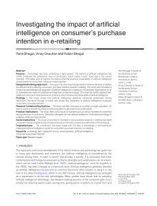 AI in consumer purchase intention in e-retailing
