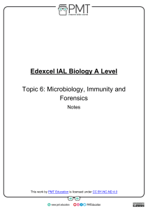 6. Microbiology, Immunity and Forensics