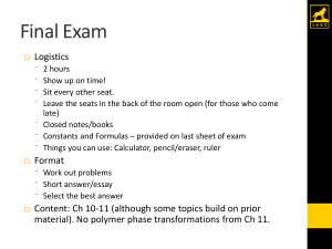 Final Exam Study Guide S23