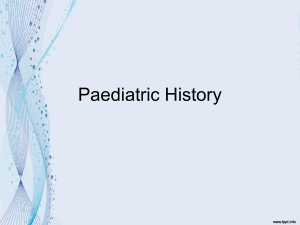 Paediatrics History