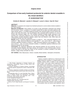 Comparison of two early treatment protocols for anterior dental crossbite in