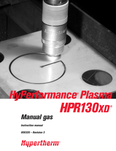 Instruction manual HPR130xd manual gas