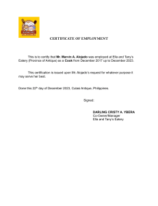 CERTIFICATE OF EMPLOYMENT
