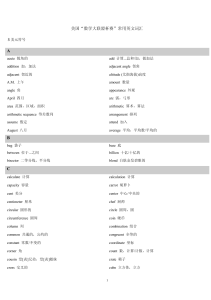 MathLeagueDictionary(美国大联盟数学中的英文词汇表)