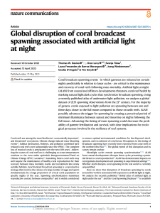 Global disruption of coral broadcast spawning asso