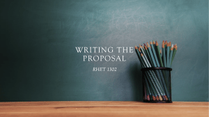 Writing the Proposal(3)