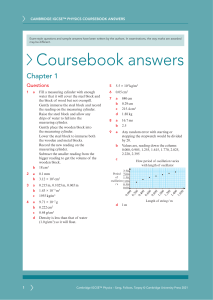 Cambridge Physics Coursebook Answer