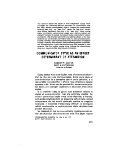 Communicator Style Measure (CSM) from Robert W. Norton