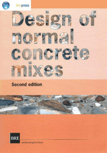 Design of normal concrete mixes BRE