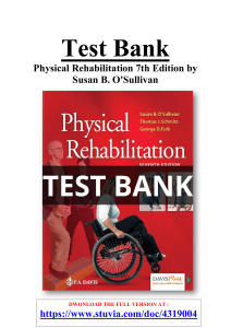 Test Bank For Physical Rehabilitation 7th Edition