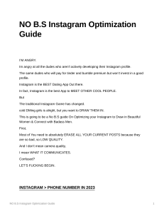 NO B.s instagram optimization guide 