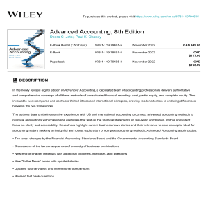 Wiley Advanced Accounting, 8th Edition 978-1-119-79461-5