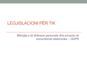 2. Legjislacioni per TIK - mbrojtja e te dhenave personale (1)