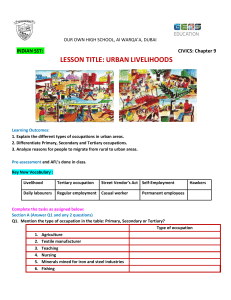 Notebook work - Urban Livelihoods.