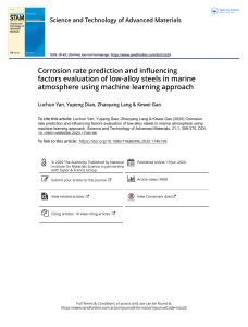 Corrosion rate prediction and influencing factors evaluation of low alloy steels in marine atmosphere using machine learning approach (1) (1)
