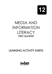 SHS Media and Information Literacy LAS (1st 2 weeks)