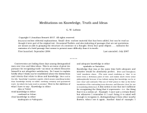 leibniz meditation of knowledge