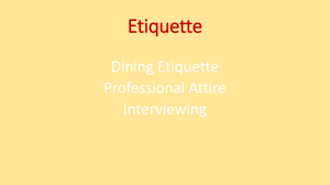 Lecture 10 - Dining Etiquettes