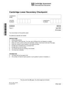 checkpoint science past papers april 2023