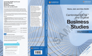 cambridge igcse and o level business studies workbook sample