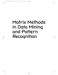 Fundamentals of algorithms Lars EldÃ©n Matrix methods in data mining
