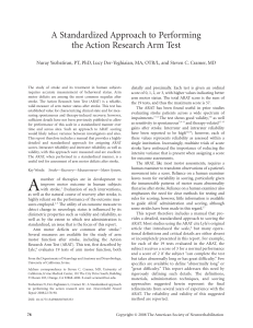 A Standardized Approach to Performingthe Action Research Arm Test (et al. 2008)