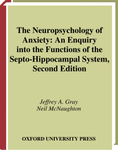 The Neuropsychology Of Anxiety