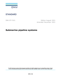 DNV-ST-F101 Submarine pipeline systems 2021