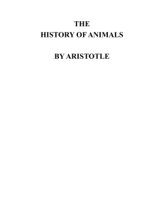 THE HISTORY OF ANIMALS-BY ARISTOTLE