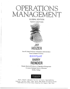 Operations Management 10th Edition Jay H