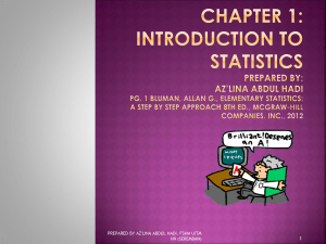 1 INTRODUCTION TO STATISTICS CHAPTER 1 p