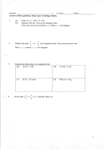 Ratio and Proportion Worksheet - Middle School Math