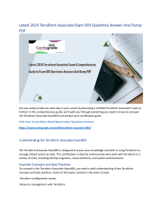 Latest 2024 Terraform Associate Exam 003 Questions Answer And Dump PDF