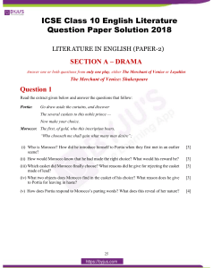 ICSE-Class-10-English-Literature-Question-Paper-Solution-2018
