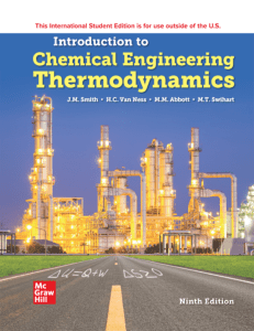 9th ED Introduction to Chemical Engineering Thermodynamics (Smith, J. M.Van Ness, HendrickAbbott etc.)