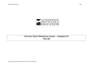 2024 Harvard Style Reference Guide – Adapted for The IIE