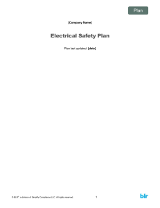 ELECTRICAL SAFETY PLAN