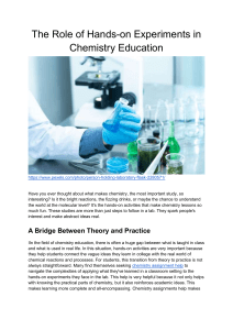The Role of Hands-on Experiments in Chemistry Education