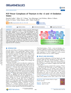 Titanium PCP Pincer Complexes: Synthesis & Characterization