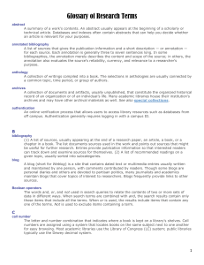 Glossary of Research Terms