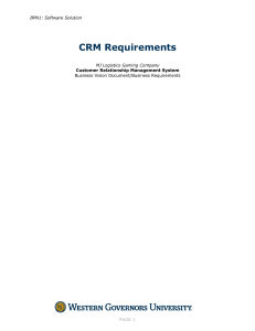 CRM Requirements