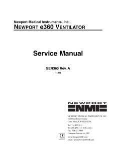Newport e360 Ventilator - Service manual