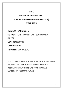 Social Studies SBA  group project 