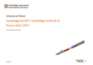 0625 Scheme of Work (for examination from 2023)